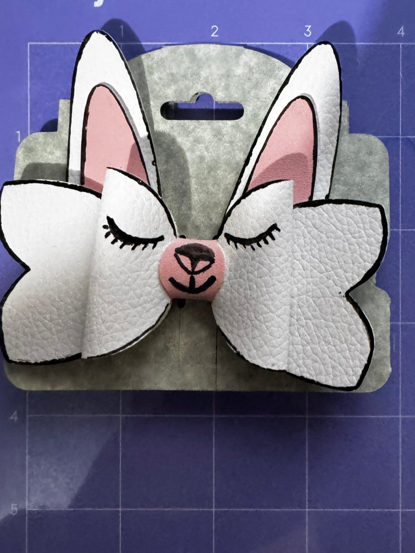 Pink and White Bunny Headbow